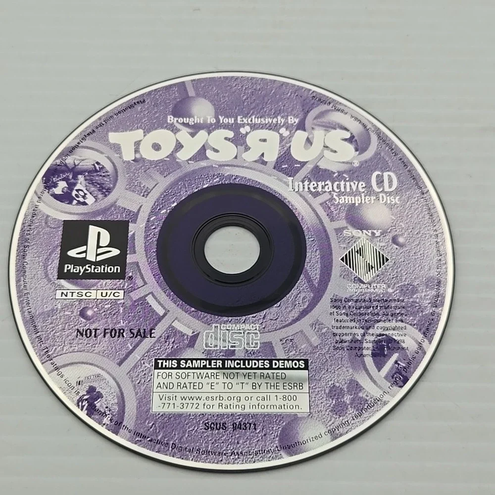 Vintage Toys R Us Interactive Sampler CD Sony PlayStation PS1 SCUS-94371 Demo